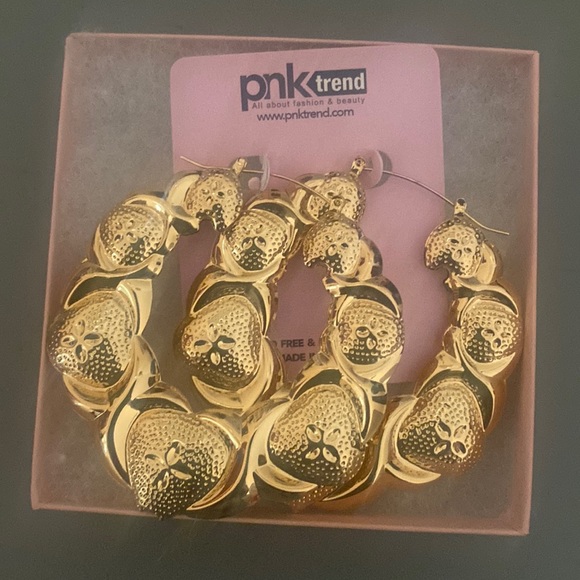 80s/90s vintage gold bamboo earrings. - Picture 1 of 2